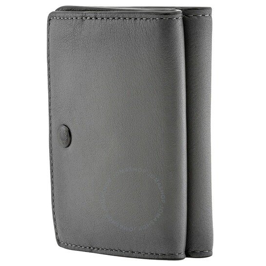 Men's Trifold Compact Leather Wallet In Grey