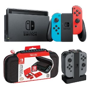 Nintendo Switch + Carrying Case + Charging Dock