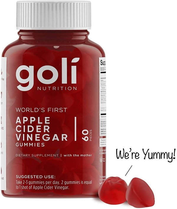 Goli Nutrition Apple Cider Vinegar Gummy Vitamins,60 Count