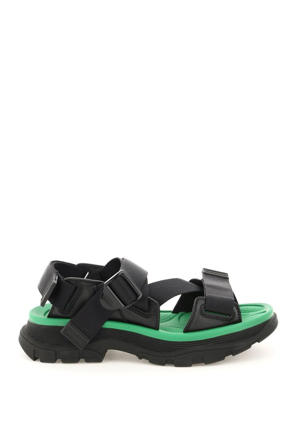 tread sandals with web strap fastening
