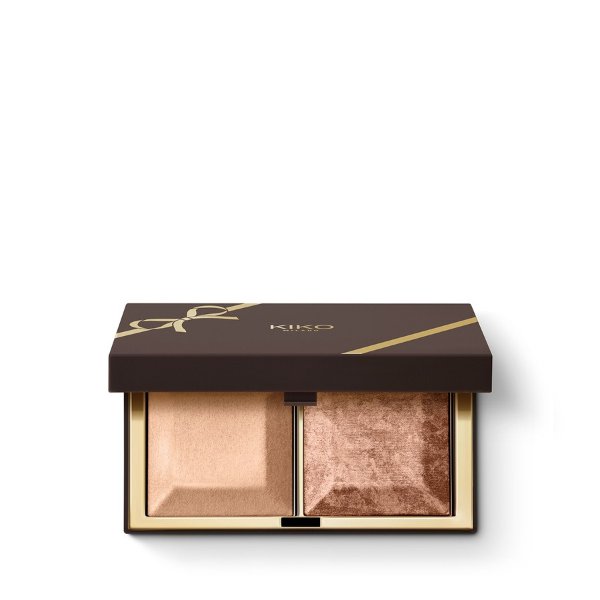 Baked duo highlighter for the face and eyes - Sweet Affaires Cocoa Duo Highlighter - KIKO MILANO