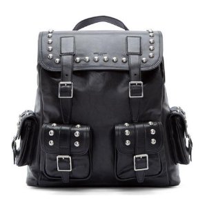 Saint Laurent Black Studded Leather Rock Backpack 