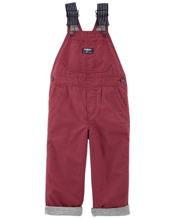 Jersey-Lined Canvas Overalls