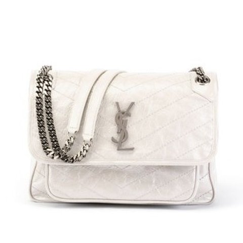 Saint LaurentNiki Medium Monogram YSL Shiny Waxy Quilted Shoulder Bag