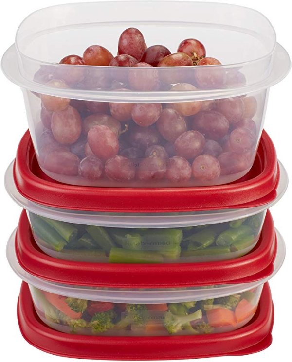 Easy Find Lids Food Storage Containers, Racer Red, 6-Piece Set 1777166