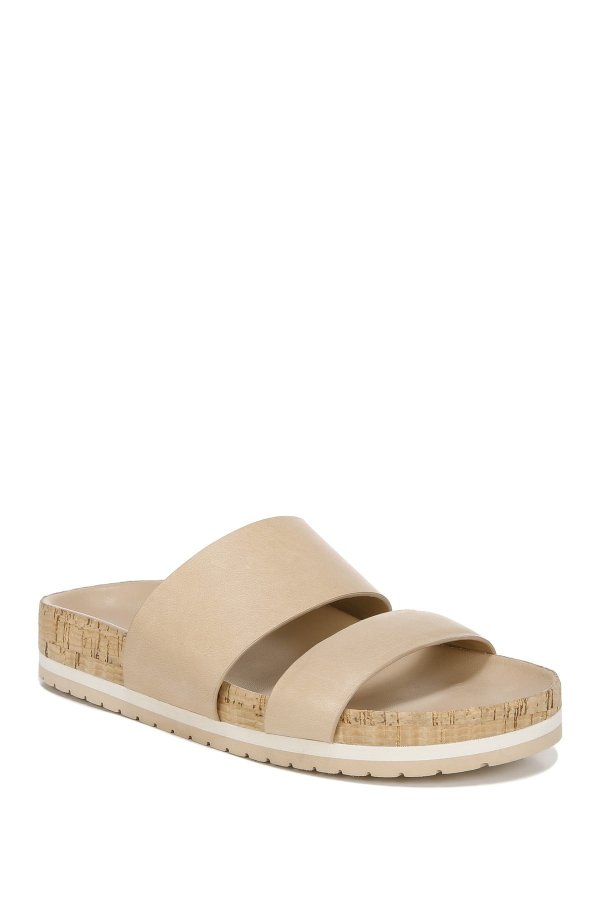 Giana Leather Dual Strap Slide Sandal