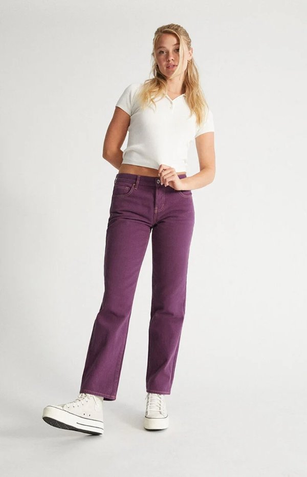 Violet Low Rise Straight Leg Jeans |