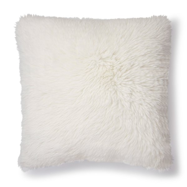 Rabbit Fur Decorative Throw Pillow, 20" x 20"