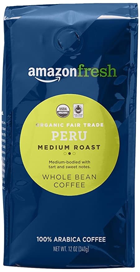 AmazonFresh 有机秘鲁中度烘焙咖啡豆 12oz