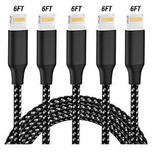 Mfi Certified iPhone Charger,Bkayp 5Pack 6ft Lightning Cable