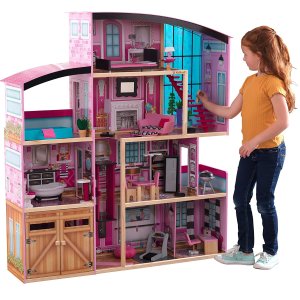 史低价：KidKraft 木质三层豪华娃娃屋，带滑动电梯