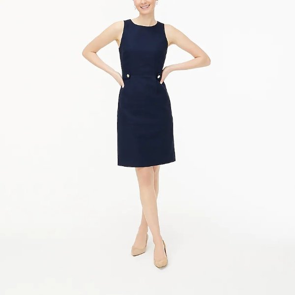 Suiting dress with waist tabs
