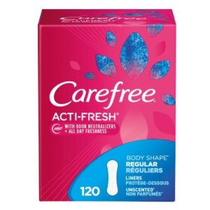 Carefree Acti-Fresh Ultra-Thin Panty Liners, Regular, Unscented - 120 Count