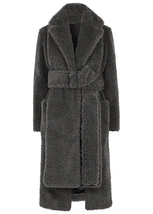 Charcoal faux fur coat