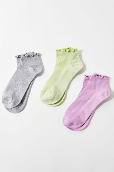 Ruffle Ankle Comfy Sock 3-Pack