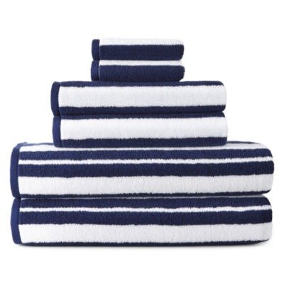 JCPenney Home Striped Bath Towel