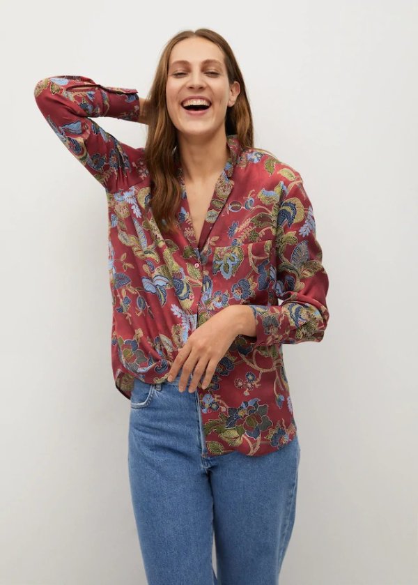 Oriental print shirt - Women | Mango USA