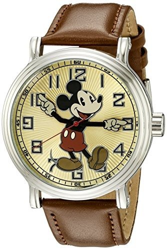 Men's W002419 Mickey Mouse Analog Display Analog Quartz Brown Watch