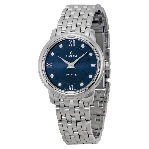 DeVille Prestige Blue Diamond Dial Ladies Watch