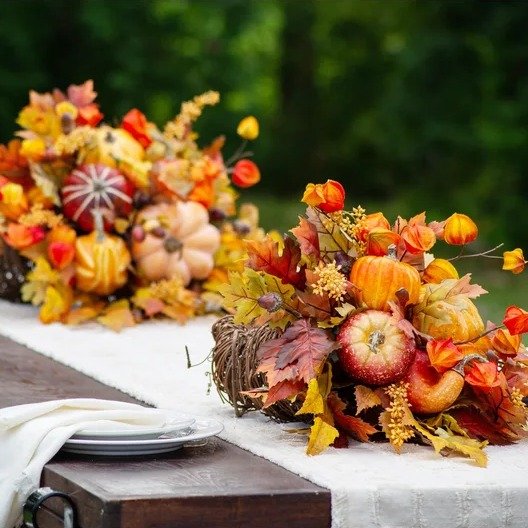Thanksgiving Mixed Centerpieces in Basket
