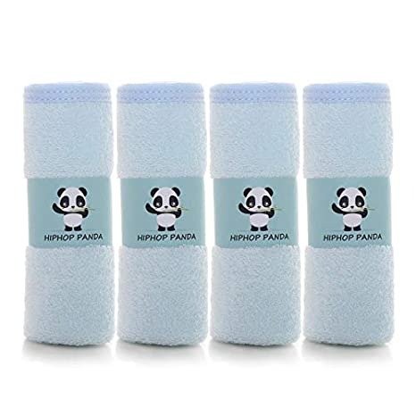 Bamboo Burp Cloths - Thickening 2 Layer Ultra Absorbent Burping Cloth for Baby Boys and Girls, Newborn Essentials Towel - Milk Spit Up Rags - Burpy for Unisex - （4 Pack） (Blue)