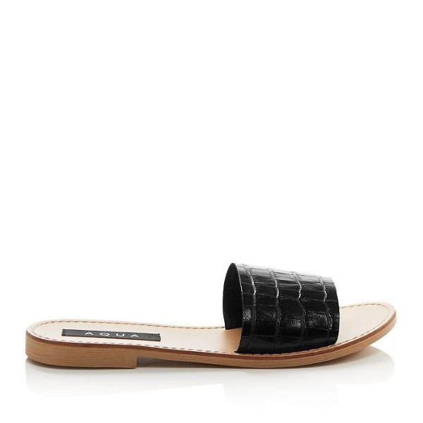 Women's Croc-Embossed Slide Sandals - 100% Exclusive