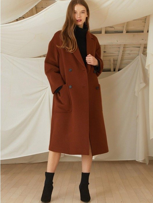 Premium Brown Long Double Coat