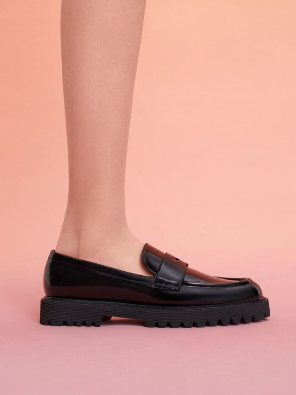 Chunky Penny Loafers - Black