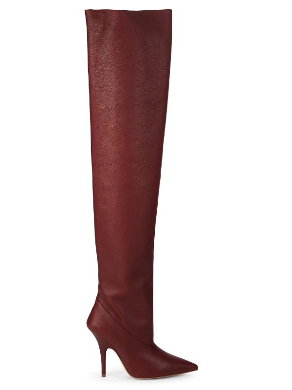Over-The-Knee Tubular Leather Boots