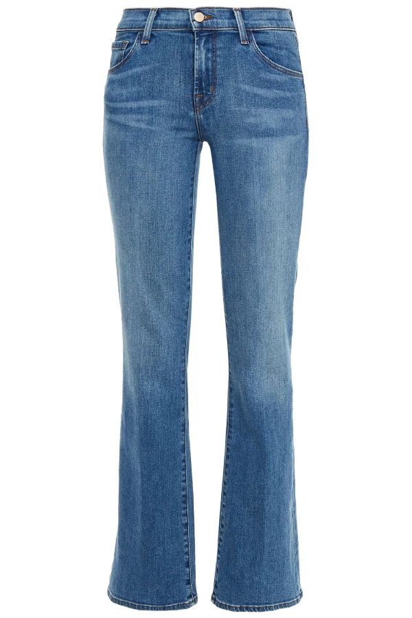 Sallie faded mid-rise bootcut jeans