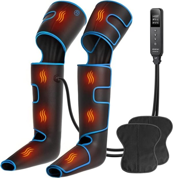 Leg Massager with Heat and Compression, Full Leg Massager for Circulation and Pain Relief with 3 Heats 3 Modes 3 Intensities Gift for Mom Dad - FSA HSA Eligible