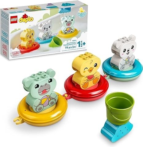DUPLO 10965 - Bath Time Fun, Floating Animal Train Bathtub Water Toy for Babies and Toddlers 1.5-3 Years Old with Duck, Hippo, and Polar Bear, Easy to Clean, Great Tub Float Toy for Kids