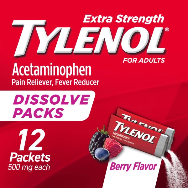 Extra Strength Dissolve Packs with Acetaminophen, Berry, 12 ct
