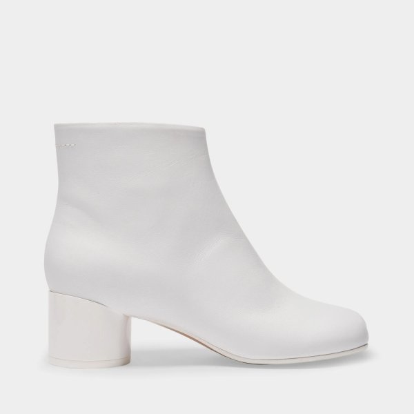 Ankle Boots in White Leather
