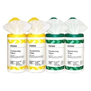 Solimo 消毒湿巾 75张 4罐 99.9%杀菌 可杀新冠病毒