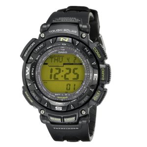 Casio Men's PAG240-1BCR Pathfinder Triple-Sensor Stainless Steel Watch with Resin Band
