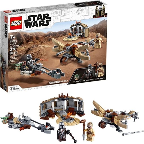 Star Wars: The Mandalorian Trouble on Tatooine 75299 Awesome Toy Building Kit for Kids Featuring The Child, New 2021 (277 Pieces)