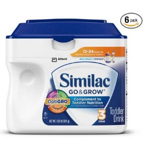 Similac Go & Grow Stage 3, Milk Based Toddler Drink with Iron, Powder, 22 Ounces (Pack of 6) (Packaging May Vary)