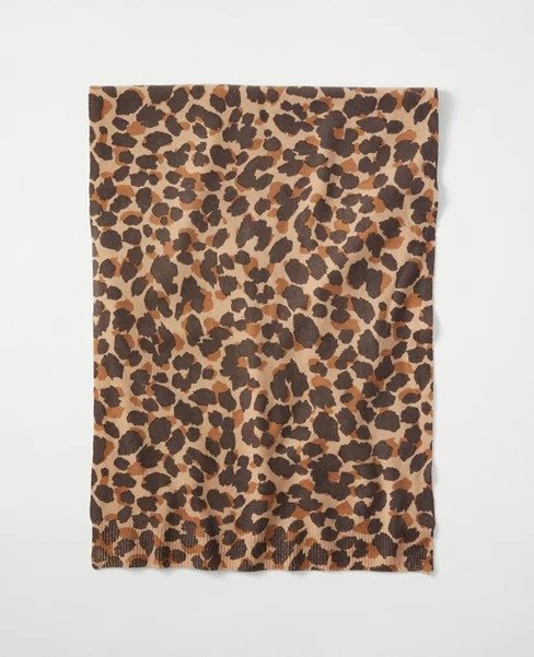 Leopard Print Cashmere Scarf | Ann Taylor