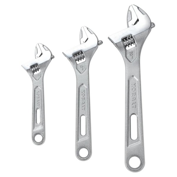 3-Piece Chrome Vanadium Steel Adjustable Wrench Set Lowes.com