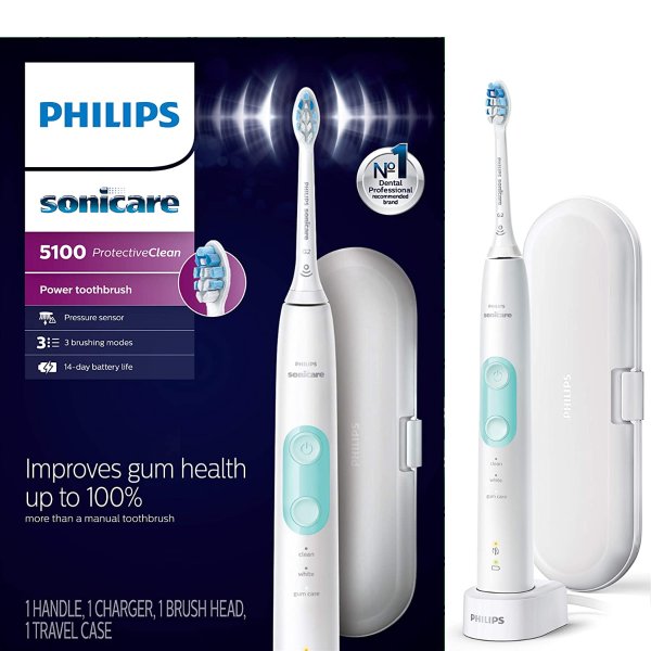 Sonicare HX6857/11 ProtectiveClean 5100 Rechargeable Electric Toothbrush