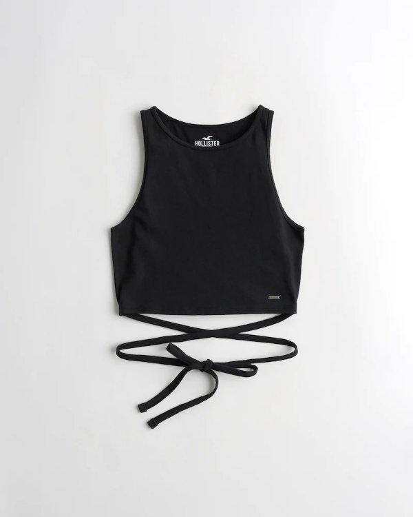 Must-Have Strappy High-Neck Crop Tank