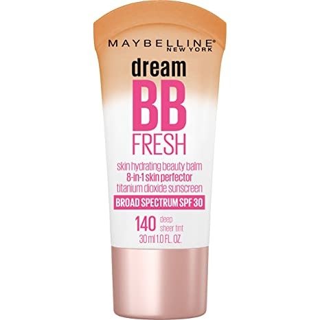 Maybelline Dream Fresh Skin Hydrating BB Cream, 8-in-1 Skin Perfecting Beauty Balm With Broad Spectrum Spf 30, Sheer Tint Coverage, Oil-Free, Deep, 1 Fl Oz