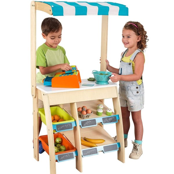 Colorful Wooden Grocery Store Marketplace Toy