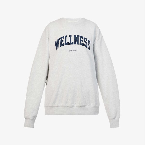 Wellness slogan-print cotton-jersey sweatshirt