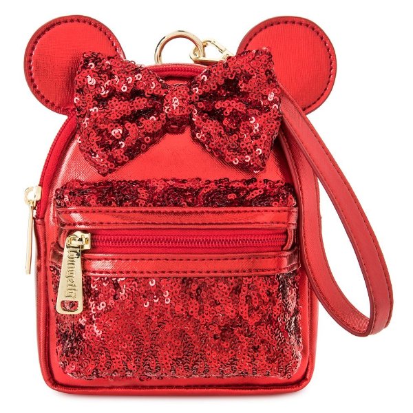 Minnie Mouse Sequined Mini Backpack Wristlet by Loungefly – Red | shopDisney