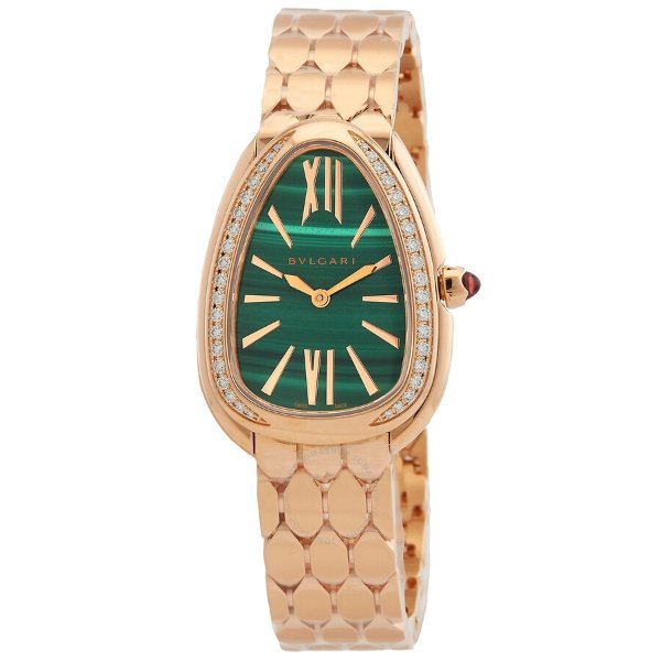 Bulgari Serpenti Seduttori Quartz Diamond Green Dial Ladies Watch 103273
