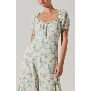 ASTR THE LABELFloral Puff Sleeve Midi Dress