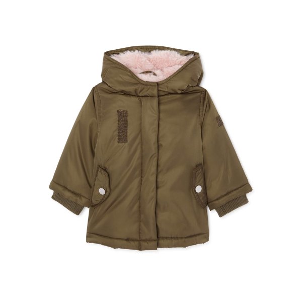 BHIP Baby and Toddler Girl Faux Fur Lined Fleece Winter Jacket Coat