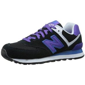 New Balance Women&#39;s WL574 Core Plus Pack Running Shoe, Black/Purple